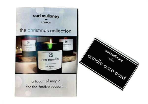 Carl Mullaney London - Magic Things Inside - 3 candle Christmas collection brochure and candle care card