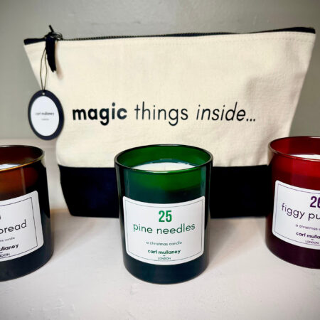 Carl Mullaney London - Magic Things Inside - 3 candle Christmas collection with limited edition washbag